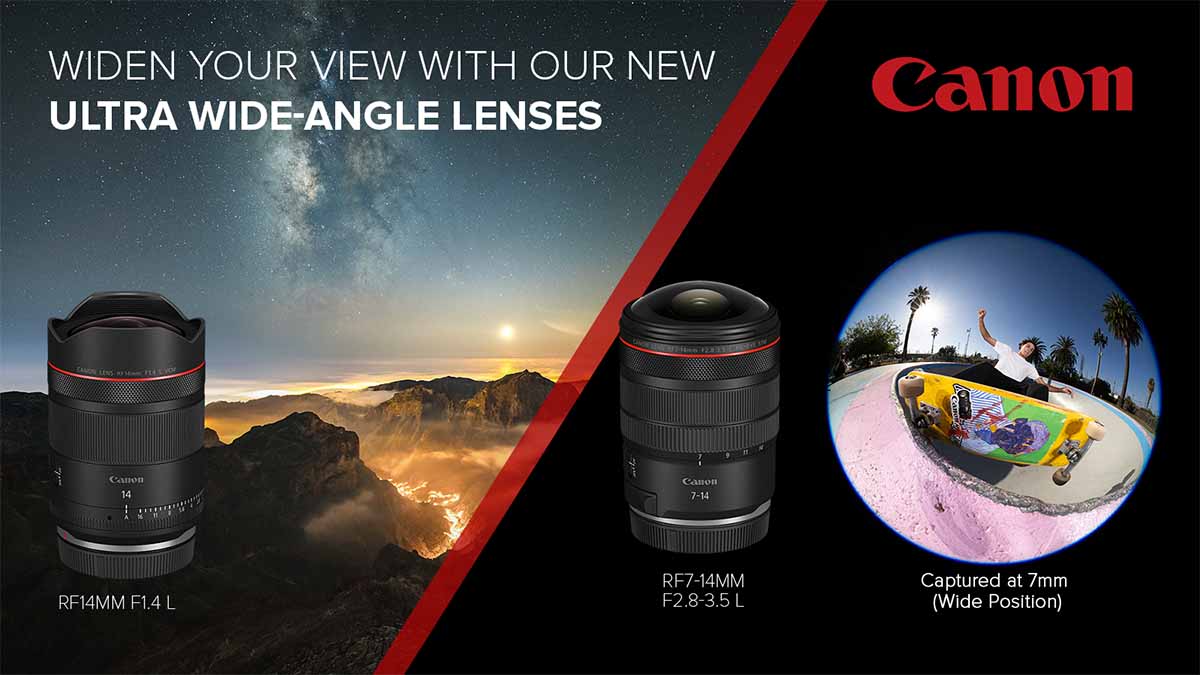 Canon Launches RF7-14mm F2.8-3.5 L Fisheye STM Zoom Lens and RF14mm F1.4 L VCM Prime Lens